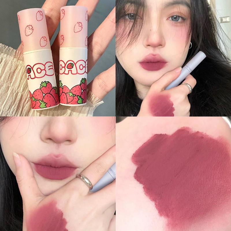 

Lip Gloss Lovely Strawberry Matte Liquid Lipstick Velvet Nude Red Long Lasting Non-stick Cup Mud Tint Cream Makeup Cosmetics, 06