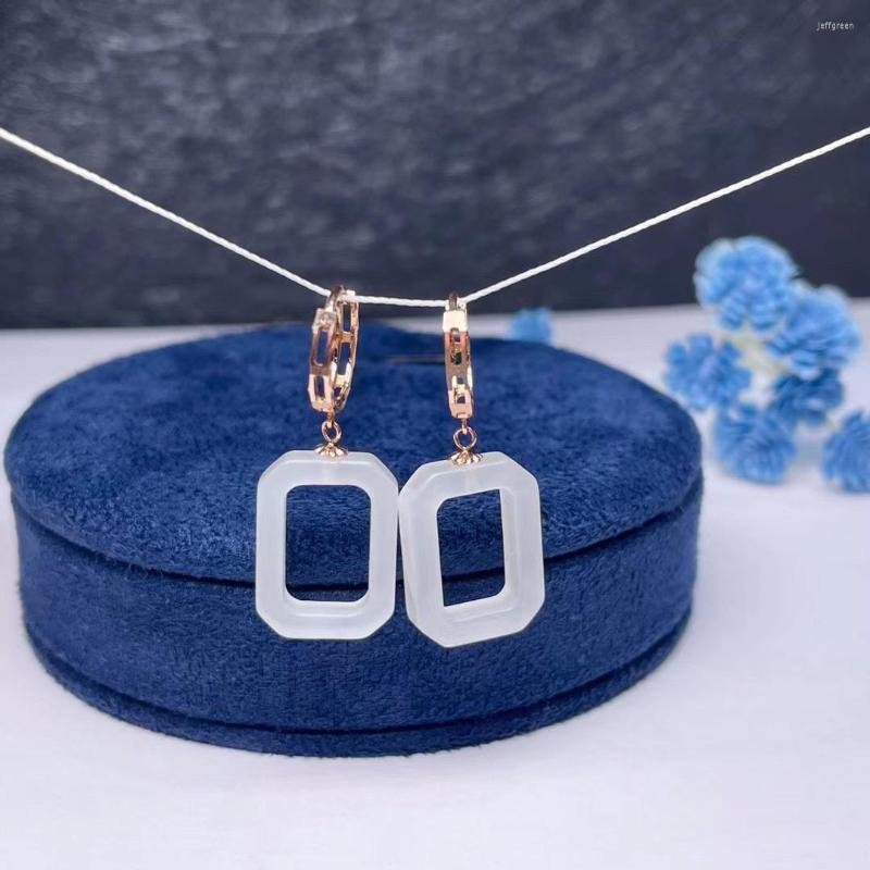 

Dangle Earrings Shilovem 18k Yellow Natural White Jasper Drop Fine Jewelry Women Trendy Anniversary Christmas Gift Myme12168821hby
