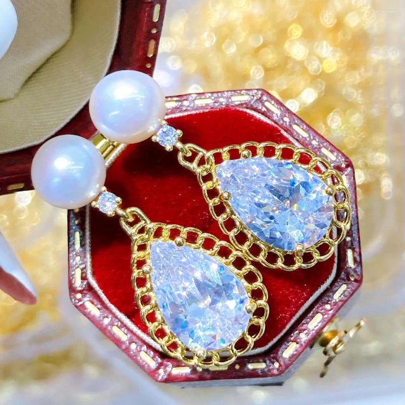 

Dangle Earrings French Vintage Elegant Waterdrop Pearl 7-8mm Cultured Jewelry Gifts