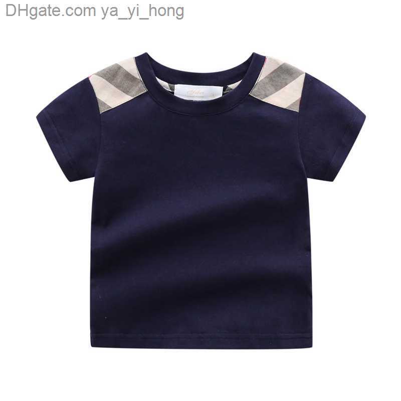 

New Summer Fashion Brand Style Kids Clothes Boys and Girls Short-sleeved Cotton Striped Top T-shirt yayihong, Light blue