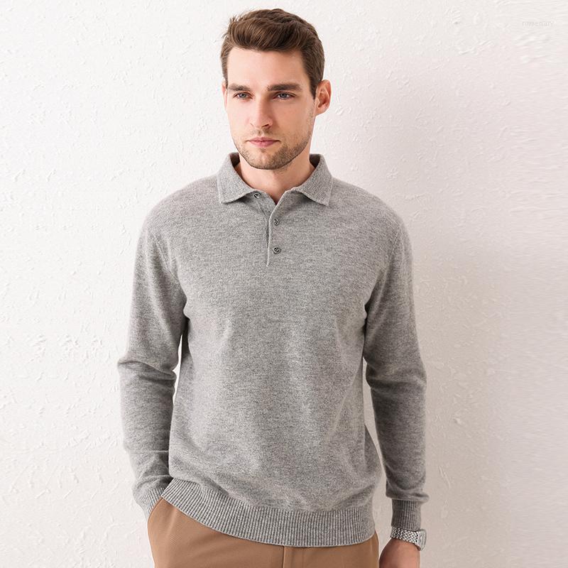 

Men' Polos BELIARST 2022 Autumn And Winter Style Wool Sweater POLO Neck Pullover Fashion Large Size Knitted Cashmere, Black