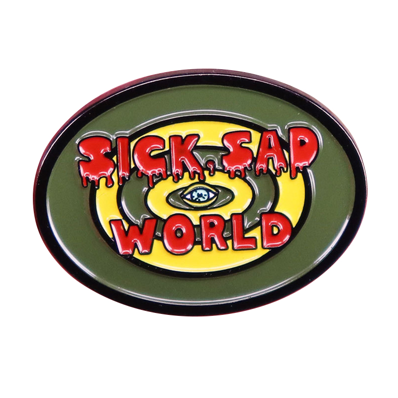 

sick sad world Cartoon Enamel Pin Brooch Lapel Pin Backpack Brooches for Clothing Badges Anime Fashion Jewelry Accessories, As picture