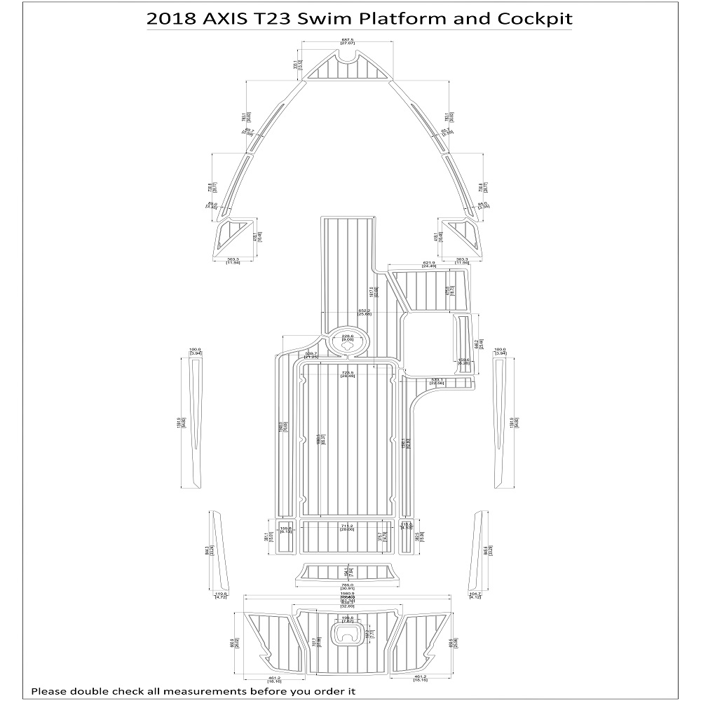 

2018 AXIS T23 Swim Platform Cockpit Boat EVA Faux Foam Teak Deck Floor Pad