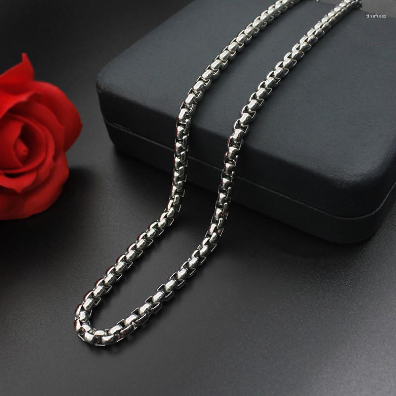 

Chains Round Long Chain Mens Hip Hop Stainless Steel Titanium Necklace Jewelry Classic Rome Charm For Women Men Wedding 2.5mm 4mm