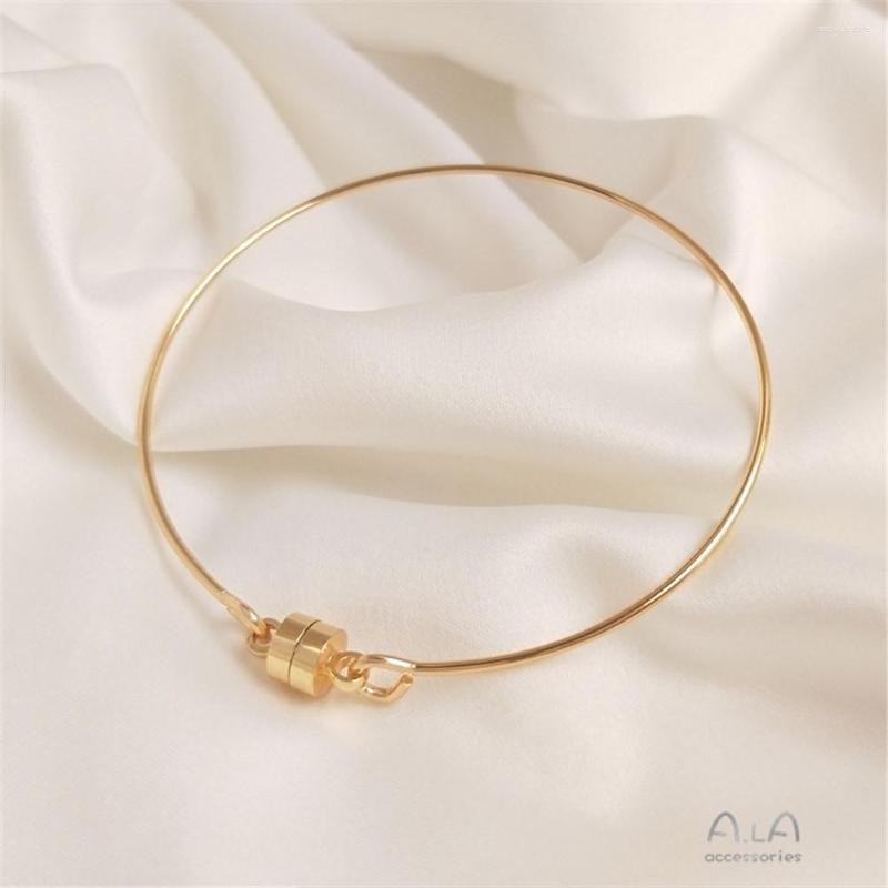 

Bangle Plated 14K Gold Filled Magnet Buckle Circular Bracelet Circle Simple And Stylish Hand Material DIY