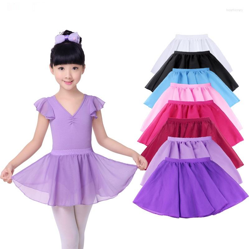 

Stage Wear Children's Ballet Dancing Skirt Girls Costumes Chiffon Ribbon Apron Half-length Princess D0763, White