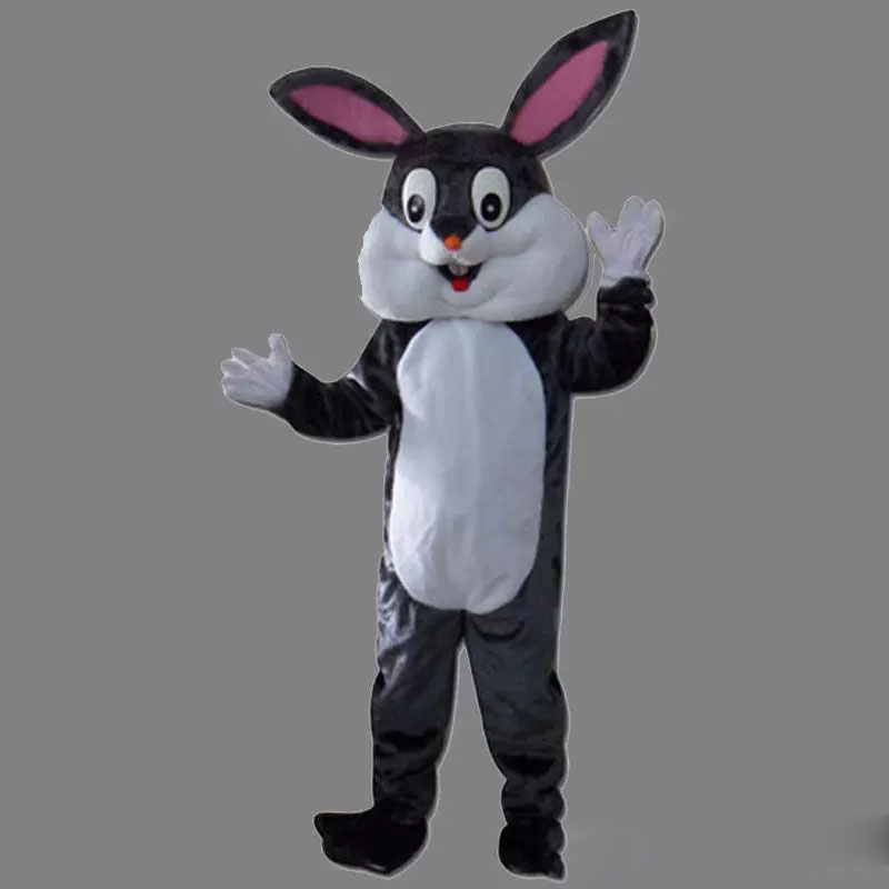 

Adult size Gray Rabbit Mascot Costume Cute Rabbit Carnival Party Xmas Cosply Mascot Mascotte Suit Kit, As pic