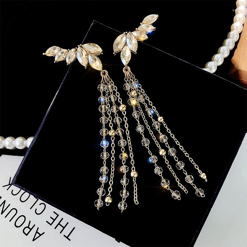 

Stud Earrings Angel Wing Temperament Long Tassel Needle Personality Exaggerated Fashion 2022 Girl