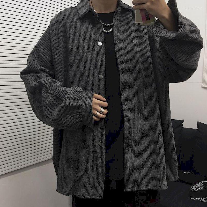 

Men' Casual Shirts Fonekie Mens Dark Wind Ins Super Fire Street Retro Japanese Korean Handsome Loose Wild Striped Shirt Jacket For Men, Dark gray