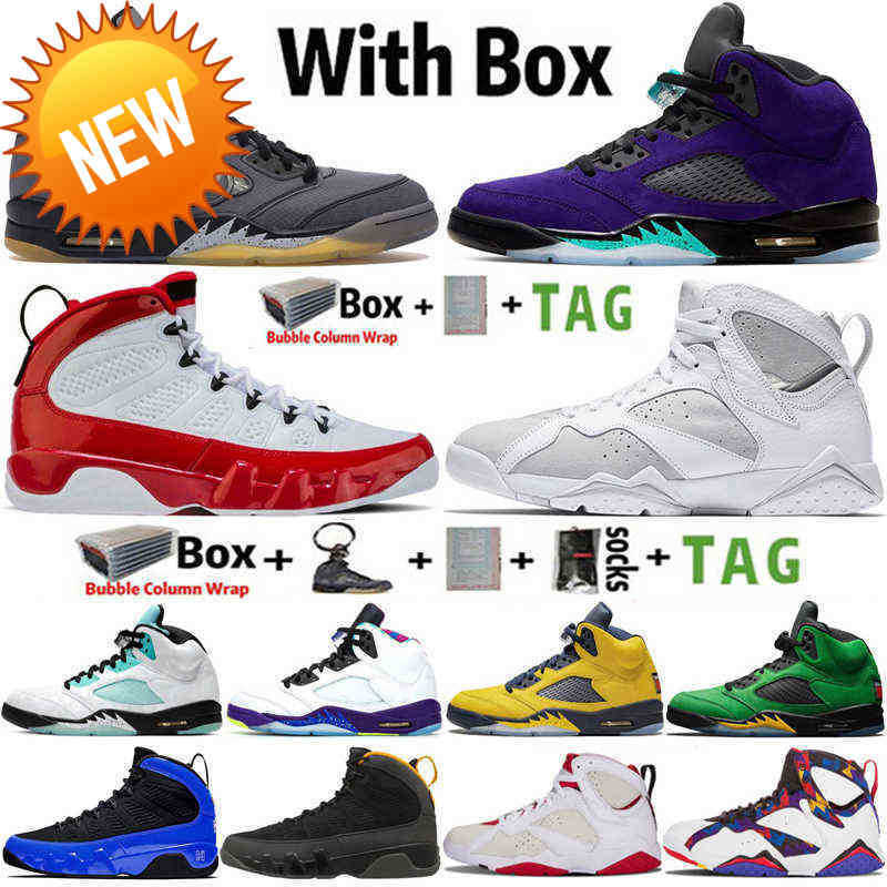 

NEW With Box JORDN 2021 High OG Jumpman 5 5s Black Muslin Sail Mens Basketball Shoes 7 7s Pure Money 9 9s Gym Red UNC Sports Trainers, 23