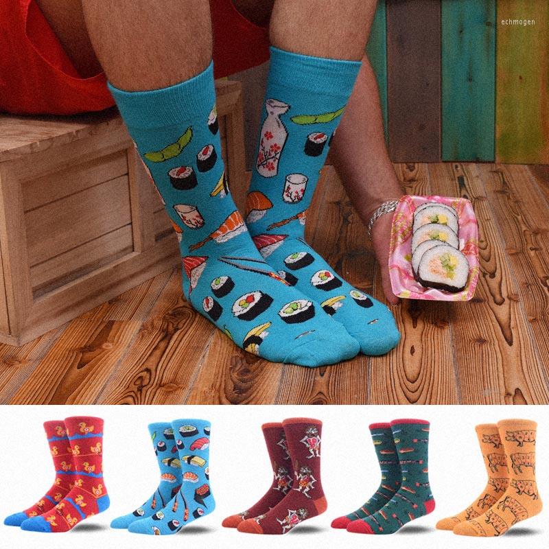 

Men's Socks SOPLCAALCK Wedding Funny Men Cartoon Animal Pug Monkey Food Sushi Creative Calcetines Hombre Divertido Skarpetki, 37