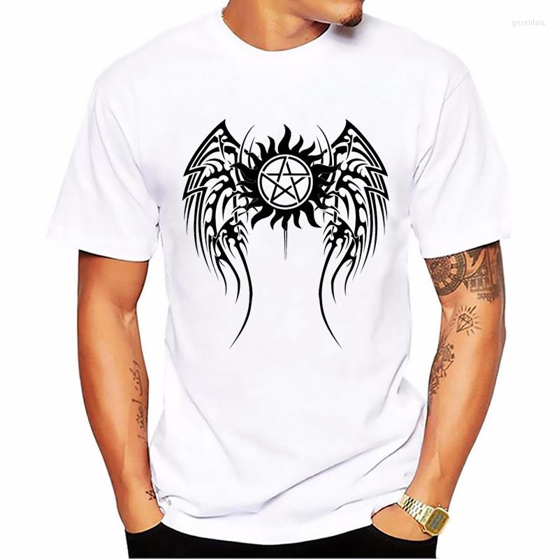 

Men's T Shirts Supernatural TV Series Vintage Shirt Men Summer White Short Sleeve T-Shirt Carry On My Wayward Son Songs Tshirt Camisetas Top, Men c231-3
