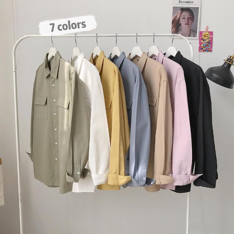

Men's Casual Shirts 2022 Men's Fashion Streetwear Camisa Social Masculina Long Sleeves Hawaiian Lapel Collar Solid Color Size -5XL, Black