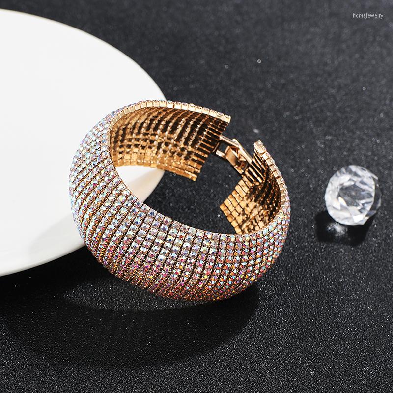 

Link Bracelets Crystal Bridal For Women Multicolor Rhinestone 11 Rows Bracelet 2022 Wedding Prom Jewelry Christmas Gift B269