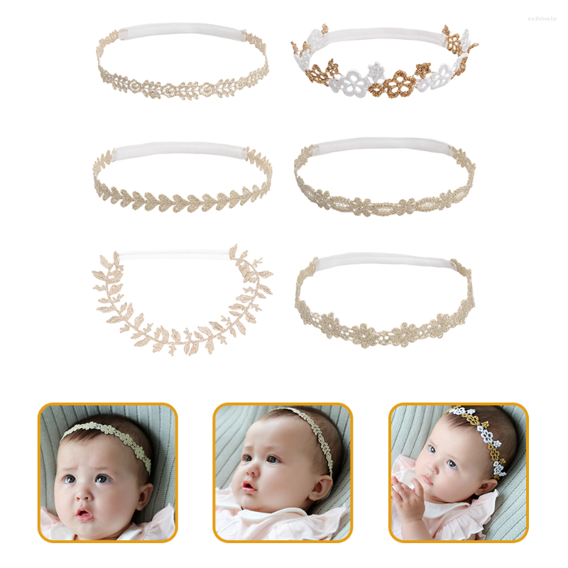 

Bandanas 6pcs Lace Headbands Delicate Adorable Baby Girl Headband Hair Accessories Toddler Hairbands Floral