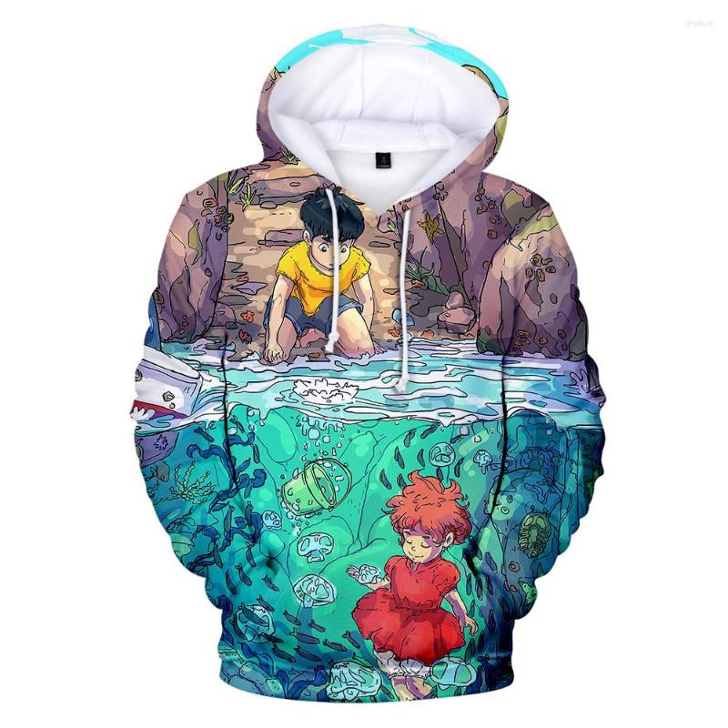 

Men's Hoodies Kawaii Kid's Boys/girls Sweatshirts Clothes Hoody Ponyo On The Cliff Fashion 3D Print Harajuku Long Sleeve Full