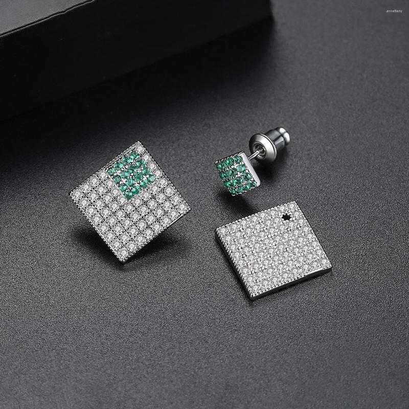 

Stud Earrings Fashion Cubic ZirconiaTemperament Ladies Banquet Square Luxury Jewelry Holiday Gifts