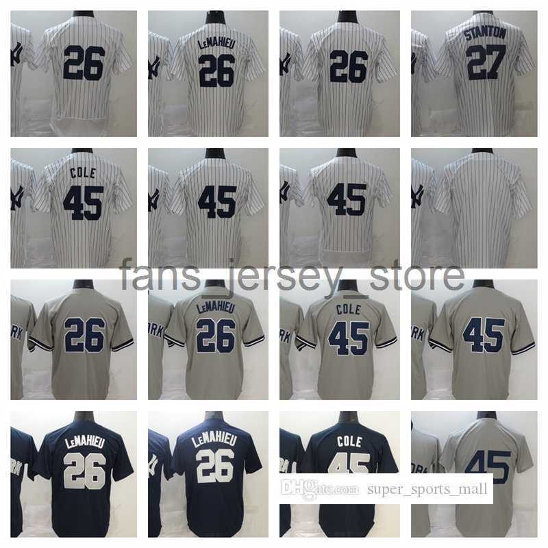 

26 DJ LeMahieu Baseball Jersey 27 Giancarlo Stanton 45 Gerrit Cole Blank 2022 Stitched Jerseys Men Women Youth Size S--XXXL, As picture