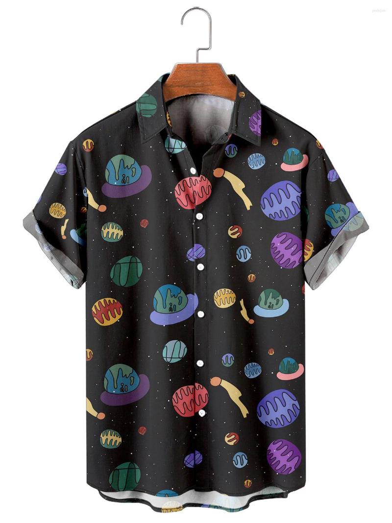 

Men's Casual Shirts Men's Fashion Y2K Hombre T-Shirts Hawaiian Shirt Starry Floral 3D Print Cozy Short Sleeve Beach Oversized Clothes 19, B364 b european size