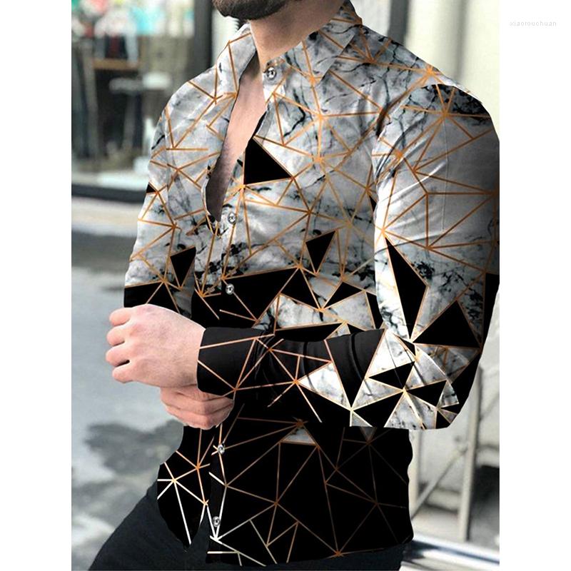 

Men' Casual Shirts Social Vintage For Men Oversized Shirt Geometrical Print Long Sleeve Tops Men' Clothing Party Cardigan Blouses, Chj-xwcj-w116
