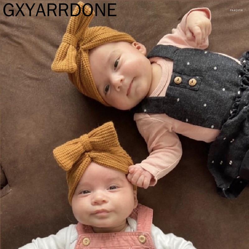 

Hats 2022 Solid Waffle Crochet Knitted Bow Baby Hat Turban Infant Toddler Born Cap Beanies Headwraps For Girls Boy 3-5T, Red