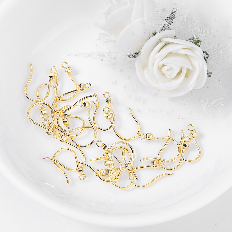 

18K Gold Plated Earring Hooks with Clear Zircon U Shape French Ear Wires DIY Earrings Making Supplies Wholesale