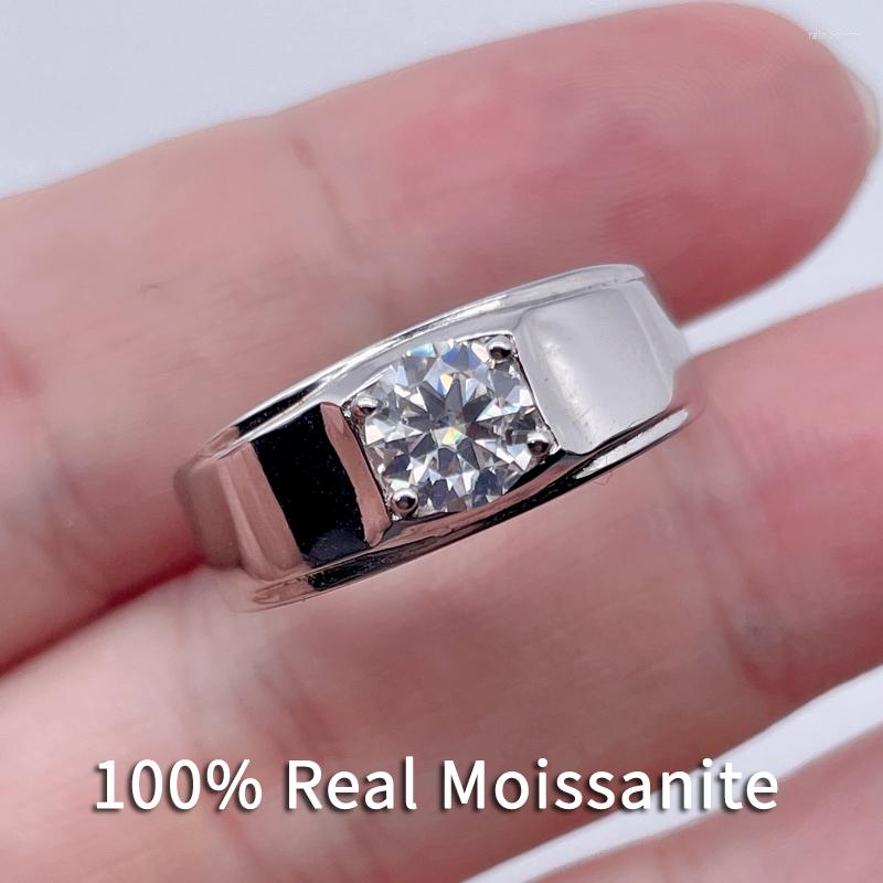 

Cluster Rings 0.5-3CT Color D Male Moissanite Band For Men Classic S925 Silver Adjustable Diamond Wedding Fine Jewelry Wholesale