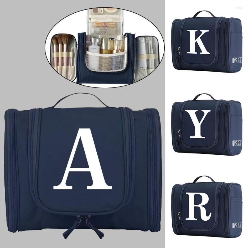 

Cosmetic Bags For Women Unisex Hanging Travel Makeup Washing Toiletry Kits Storage Cases Waterproof Portable Make Up Bag, Dark blue