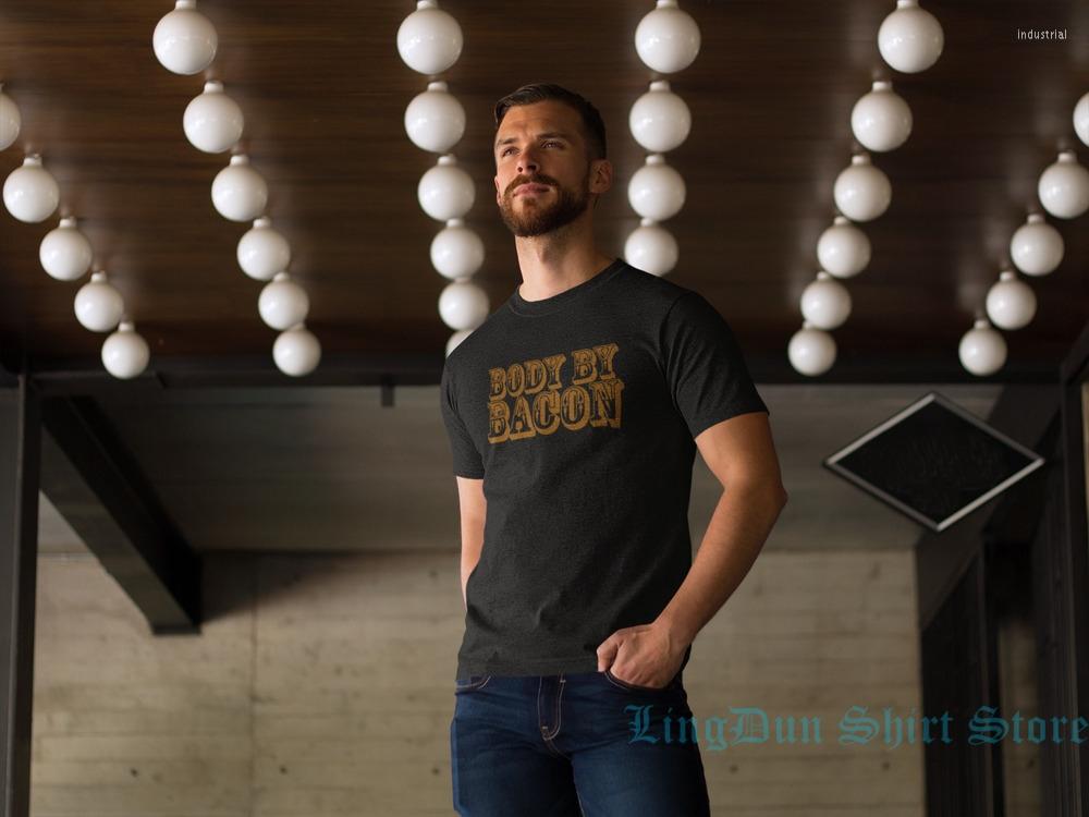 

Men' T Shirts Body By Bacon Logo T-Shirt Funny Party Foodie Breakfast Mens Black Men Women Shirt Cotton Tops Tees, Men-darkpurple