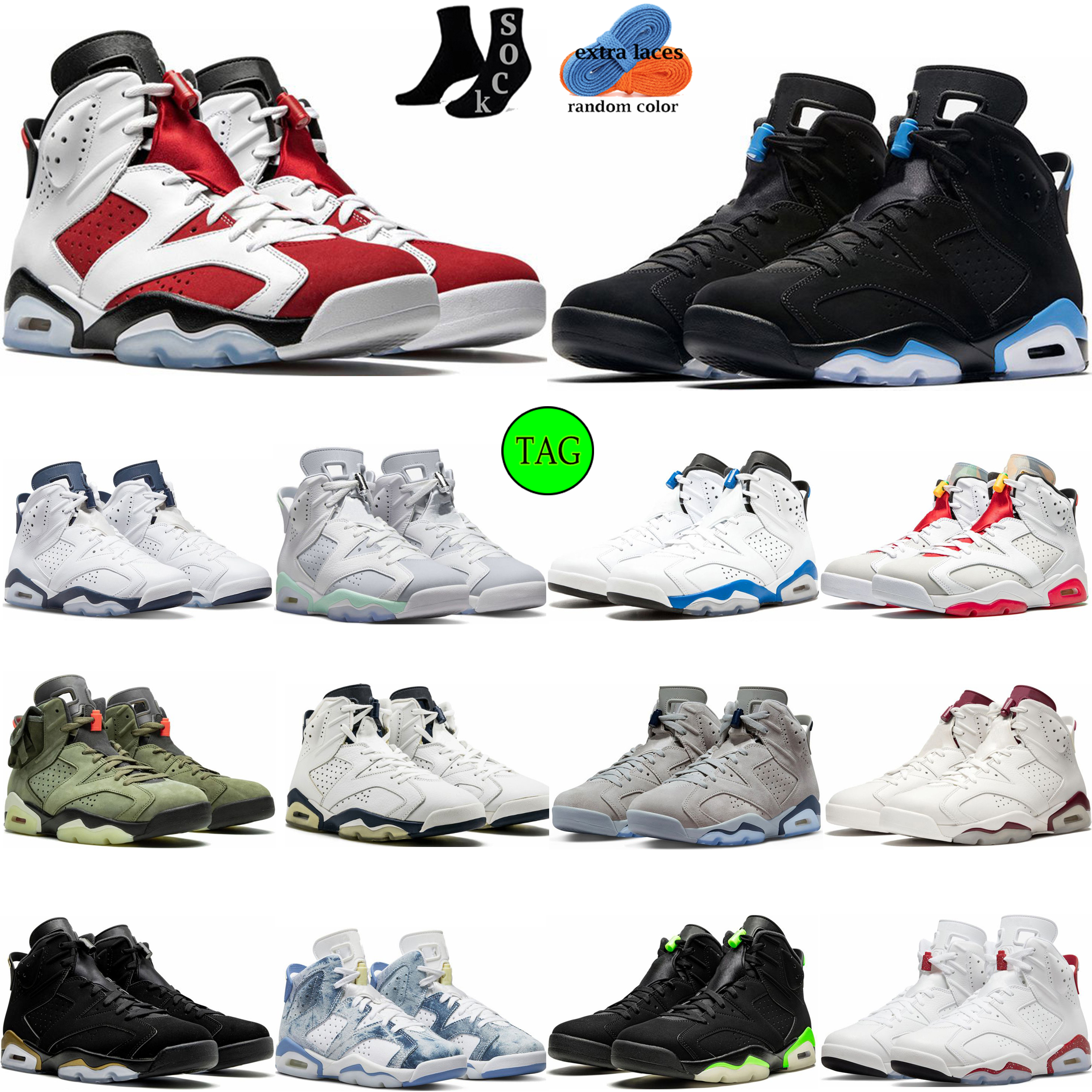 

men women 6s basketball shoes jumpman 6 UNC White Midnight Navy British Khaki Olive Bordeaux Bred 0lympic Foam mens trainers sports sneakers Maroon, #2 unc 36-47