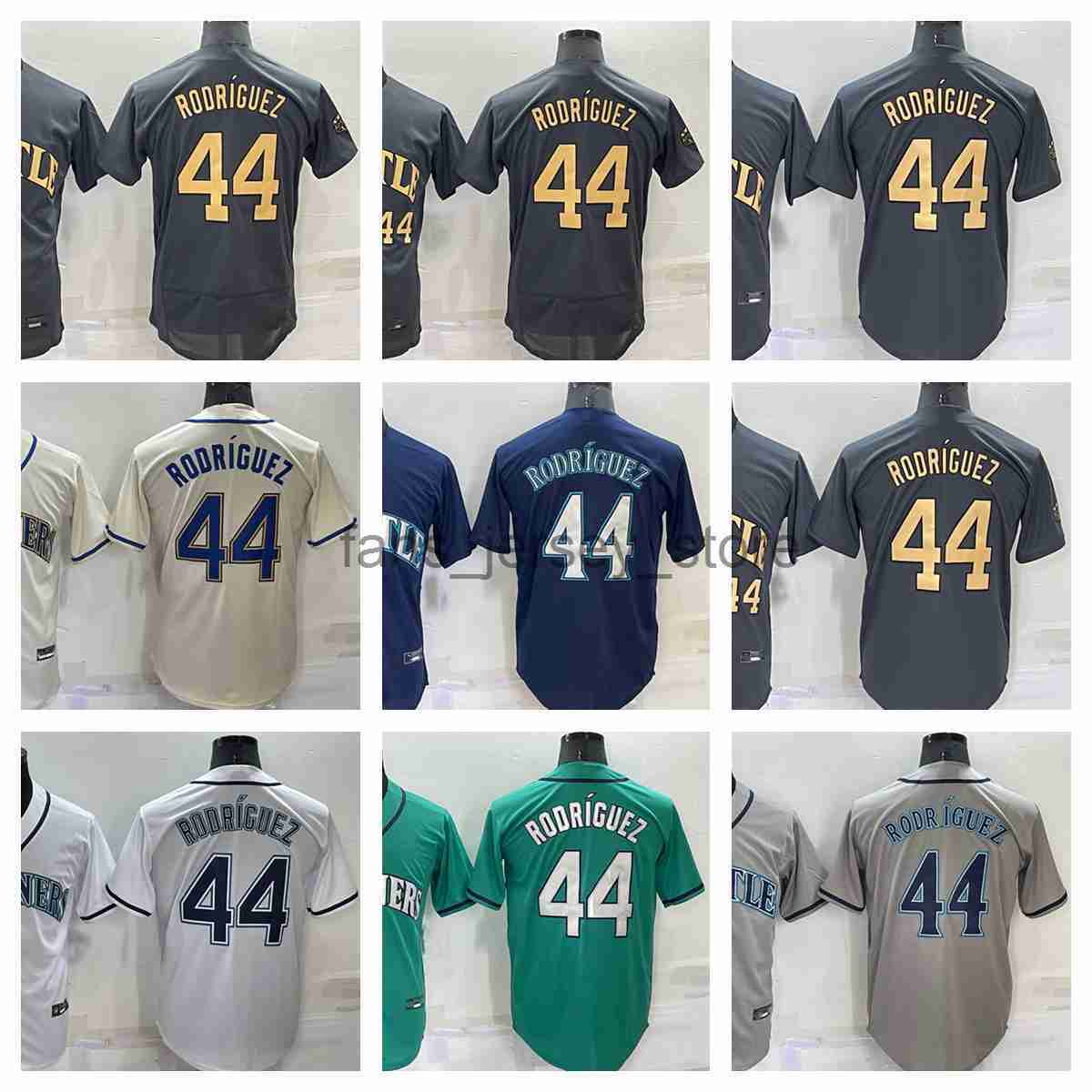 

44 Julio Rodriguez 2022 Baseball Jerseys 24 Ken Griffey Shirts Custom Men Women Youth, As picture(with team logo)