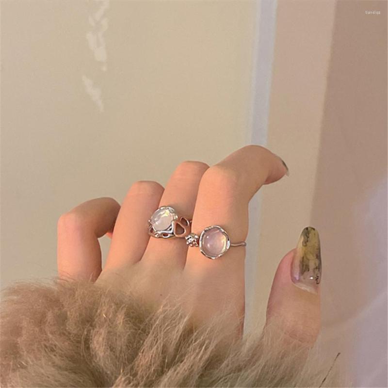 

Wedding Rings Opal Irregular Natural Stone Ring With White Aesthetic Egirl Hollow For Women Trendy Creative Finger Jewelry