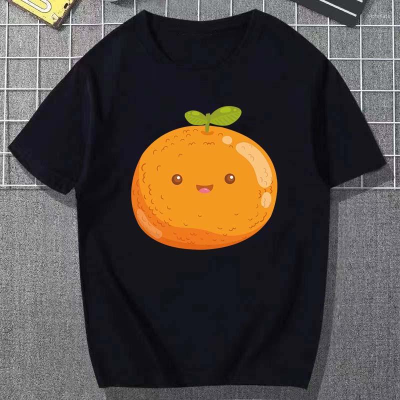 

Men's T Shirts Cartoon Orange Creative Design Print Men And Women Street Same T-shirt Pure Cotton Round Neck 14 Color 2022 Summer Trend Top, White