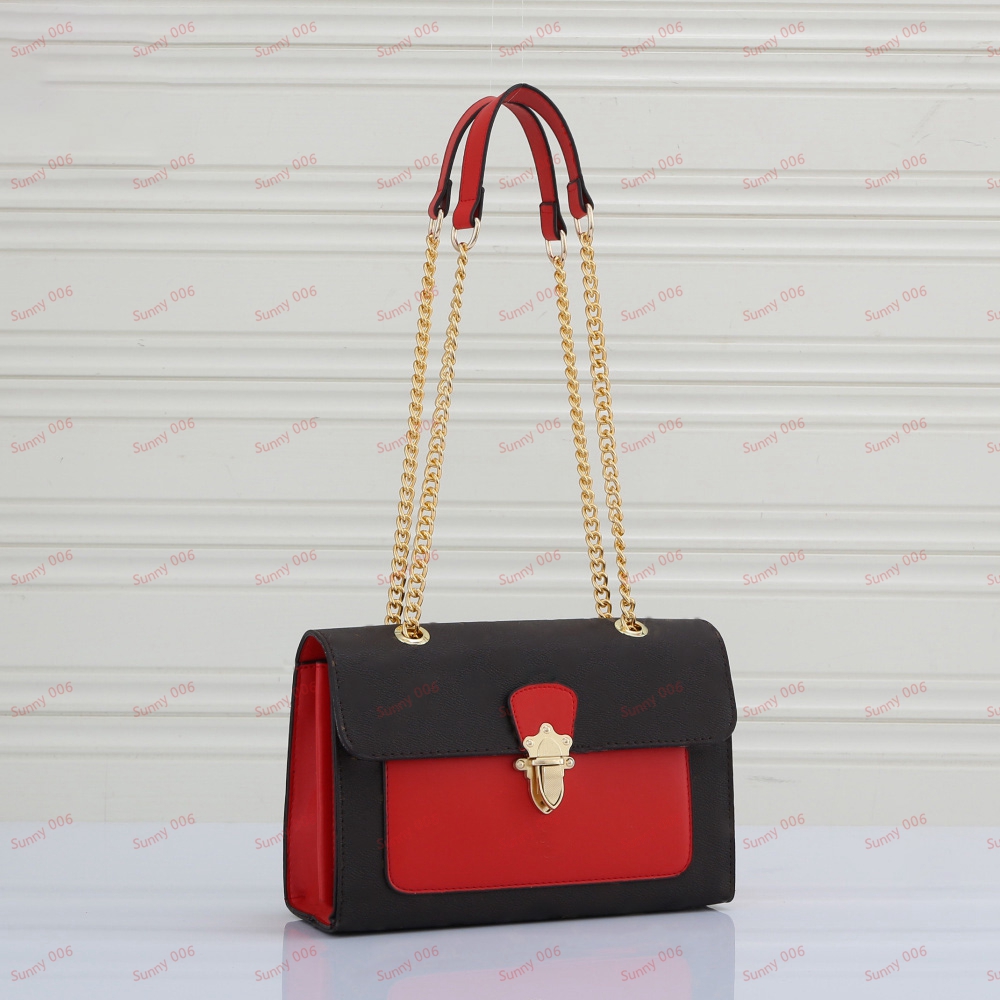 

Designer Cross Body Bag Luxury Classic Lady Fashion Bags Shoulder Bags For Women Chain Pack Wallet Multi Color Purses Multilevel Latch Trim, Red