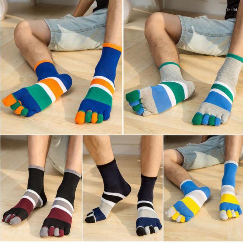 

Men's Socks Five Finger Mid Barrel Autumn And Winter Men Cotton Split Toe, Picture 5 pairs
