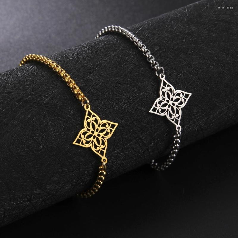 

Charm Bracelets Witchcraft Witch Knot Bracelet Women Stainless Steel Box Chain On Hand Wicca Amulet Jewelry Gift 2022