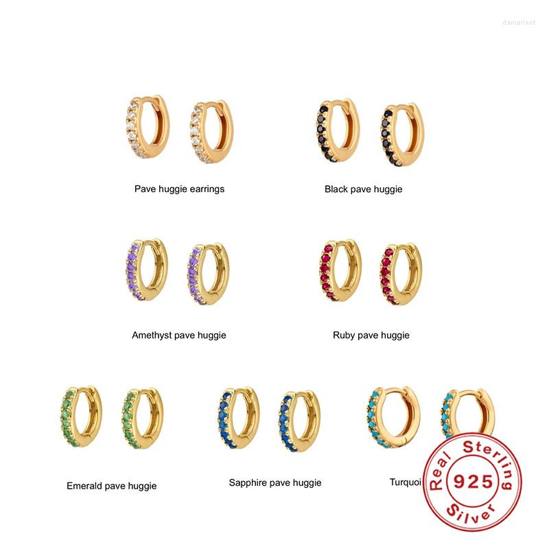 

Hoop Earrings Aide 925 Sterling Silver Colorful Bling Zircon Cartilage Earring For Women Wedding Jewelry Aretes De Mujer