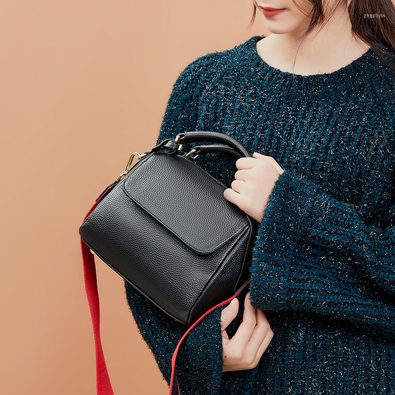 

Evening Bags 2022 Winter Fashion Genuine Cowhide Leather Female Shoulder Bag Handbag For Women, Black