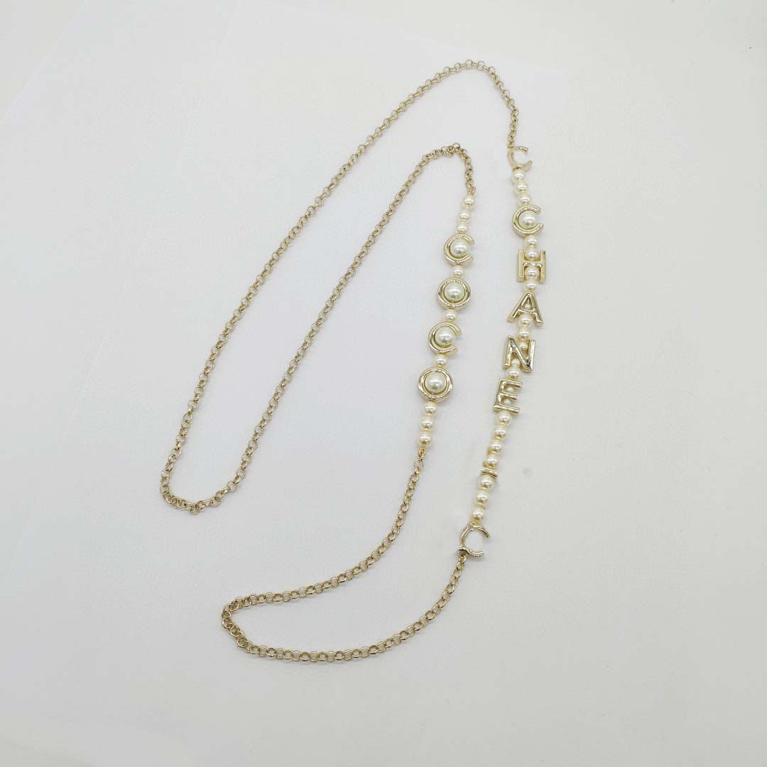 

2023 Luxury quality Charm long sweater pendant necklace with nature shell beads in 18k gold plated have box stamp PS7432A