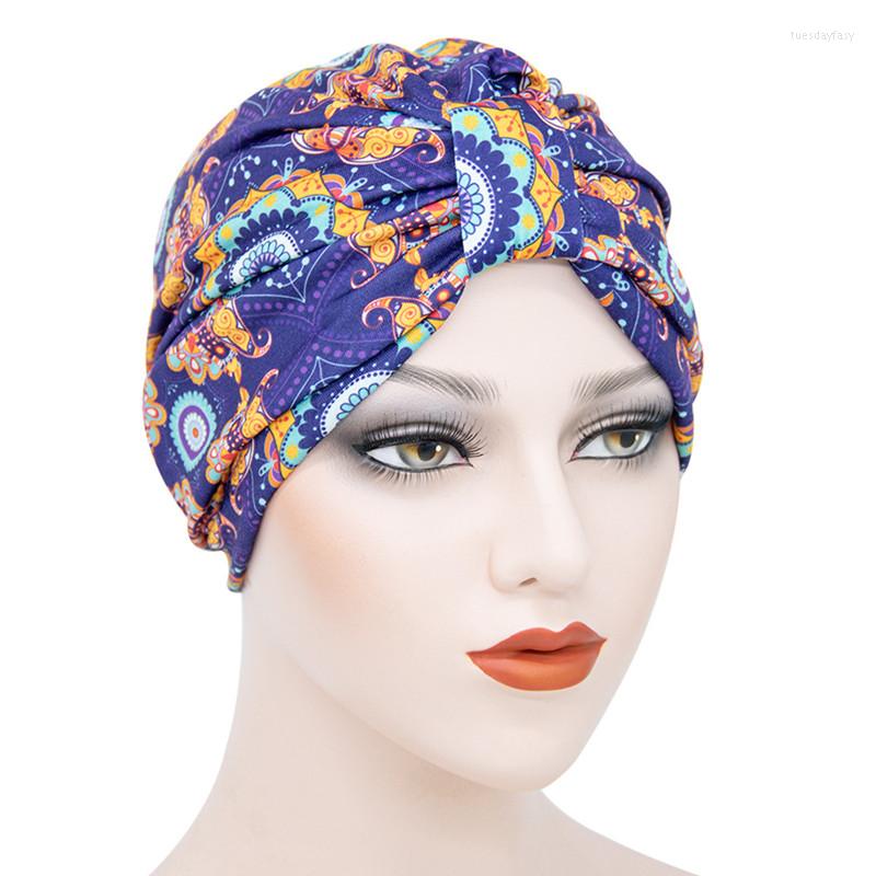 

Ethnic Clothing Brand Style Muslim Scarf Lady Hat African Fashion Headwrap Hijabs National Contton Women Printing Turban Headband