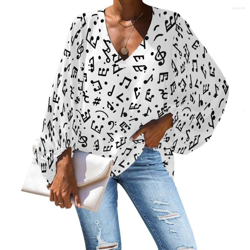 

Women' Blouses Noisydesigns Women Blouse 2022 Spring Fashion V Neck Long Sleeve Elegant Office Work Shirts Tops Lady Casual Chiffon, Customized-b2
