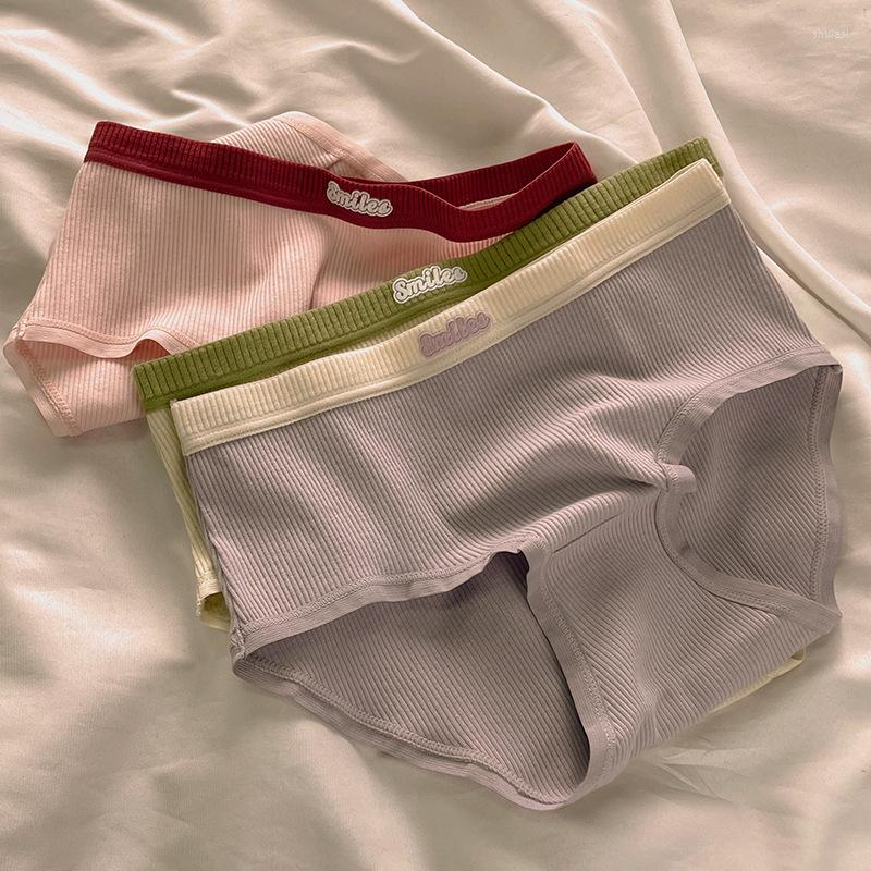 

Women's Panties Pure Cotton Girls Simple Vertical Stripes Light Mid-waist Breathable Briefs
