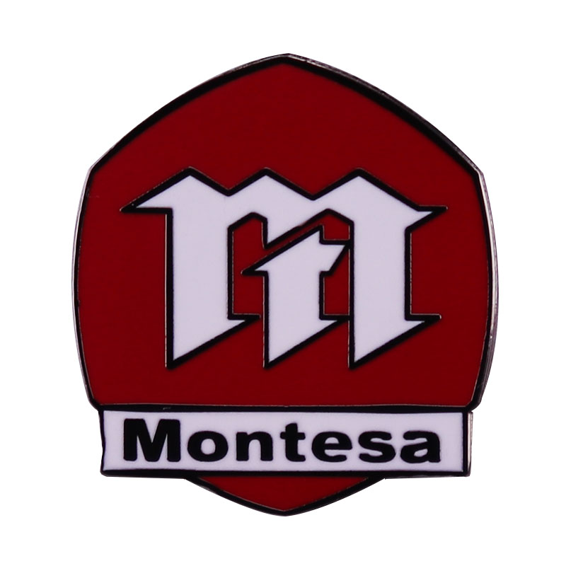 

Motorcycle bicycle Montesa logo enamel pin brooch badge Backpack Decoration, As picture
