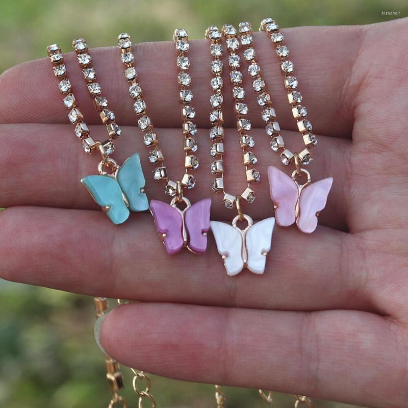 

Anklets Fashion Butterfly Anklet For Women Rhinestone Tennis Chain Ankle Bracelet Crystal Foot Jewelry Gift