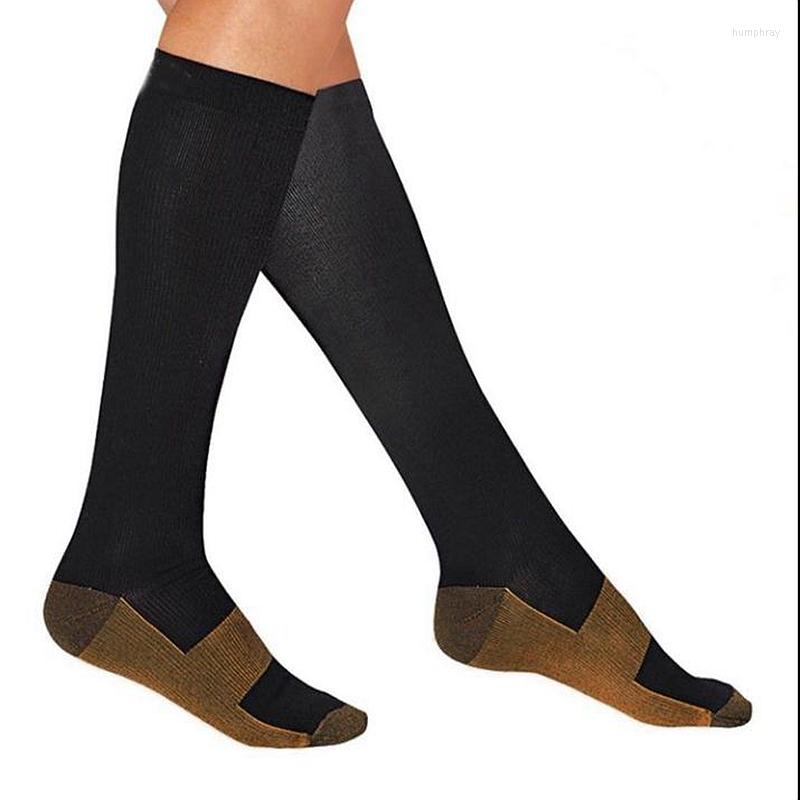 

Men's Socks 2 Pairs Men Crew Copper Fiber Long Compression Pressure Stockings Outdoor Sports High 15-20mmHg, Beige