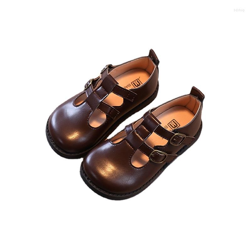 

Flat Shoes Kids For Girl Leather Sneakers Solid Color Little Anti-slip Autumn Infant Boys Baby SMG227, Smg227black