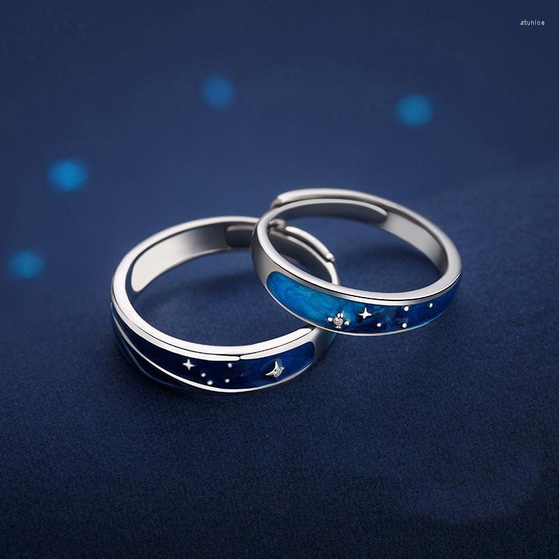 

Wedding Rings Star Couple For Men And Women To Commemorate Valentine's Day Gift Drops Glue Ring Engagement Boys Jewellery
