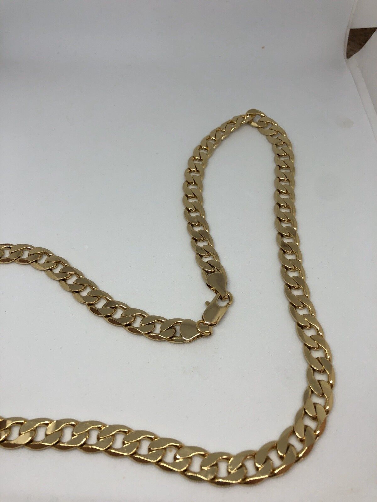 

Mens Luxury Fine Gold Solid Curb Cuban Necklace Links Chain 24inch 10mm