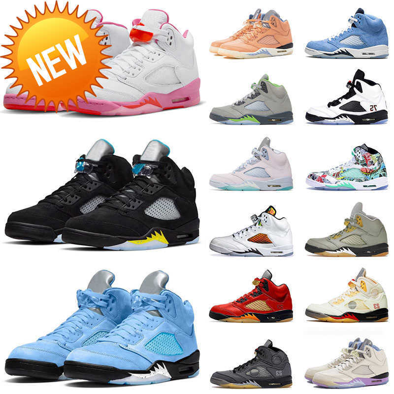 

NEW New Jumpman 5 5s V Designer Mens Basketball Shoes WNBA Pinksicle We The Bests Black Muslin Florida Gators Unc Sports Sneakers Trainers, # blue bird 40-47