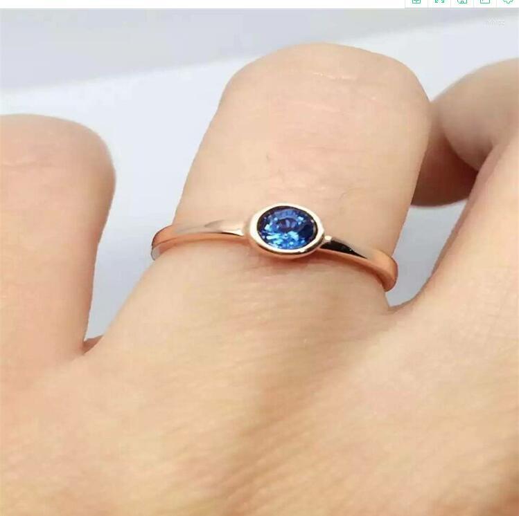 

Cluster Rings Natural Tanzanite Ring Fashion REAL S925 Sterling Silver Inlaid